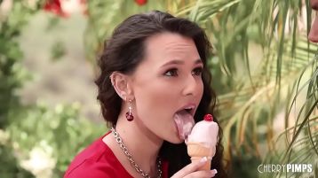 Liz Jordan Drips Ice Cream All Over Her Perky Natural Tits And Gets Rimmed And Pounded Doggy Style By Codey Steele Outdoors